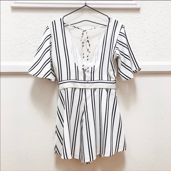 Black & White Striped Romper - Picture 5 of 6